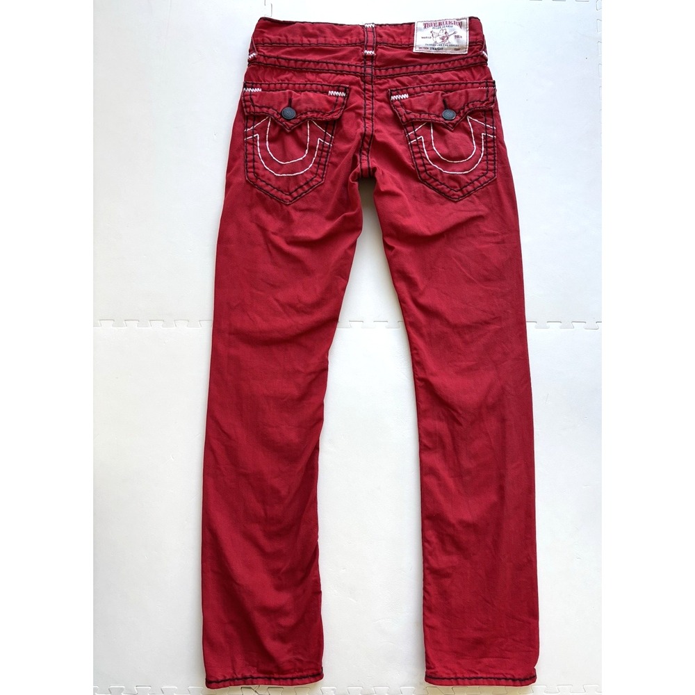 TRUE RELIGION Mens Jeans Super T Straight Flap Pocket Thick Stich Y2K - Size 29
